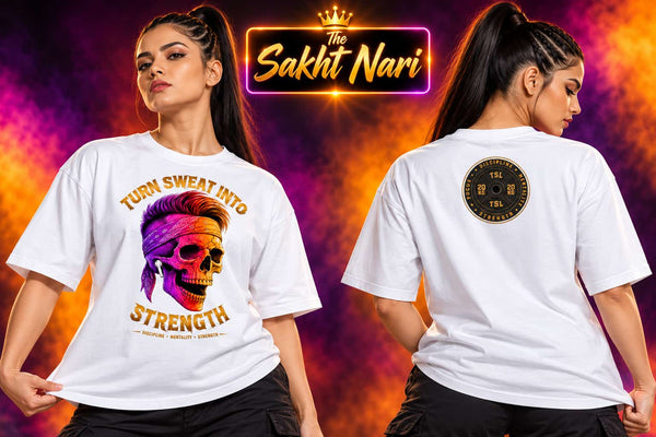 SWEAT into STRENGTH | Unisex Oversized Classic T-Shirt