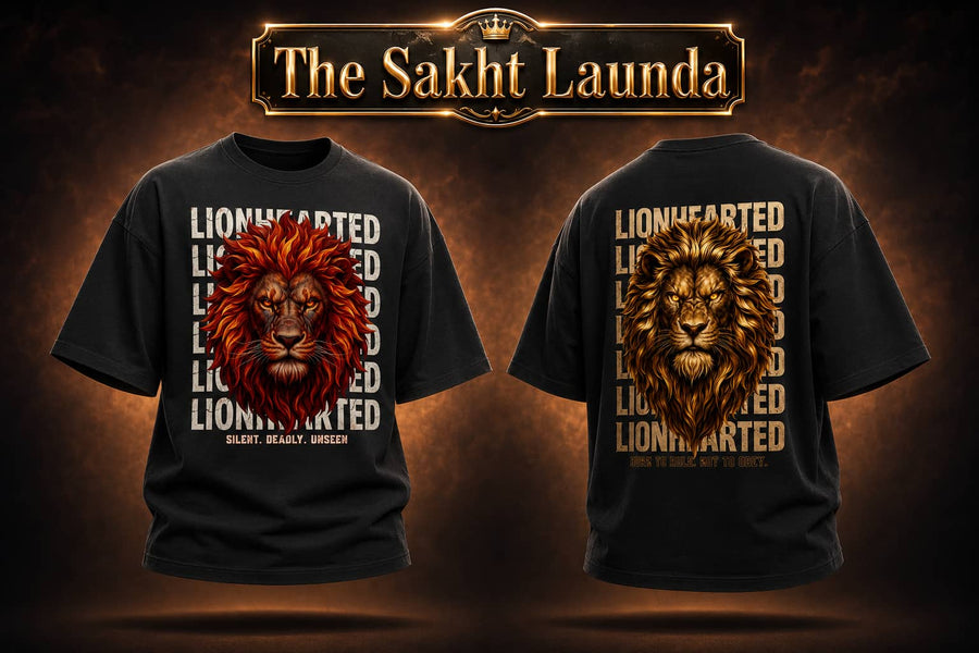 THE SAKHT LAUNDA black lion T-shirt design